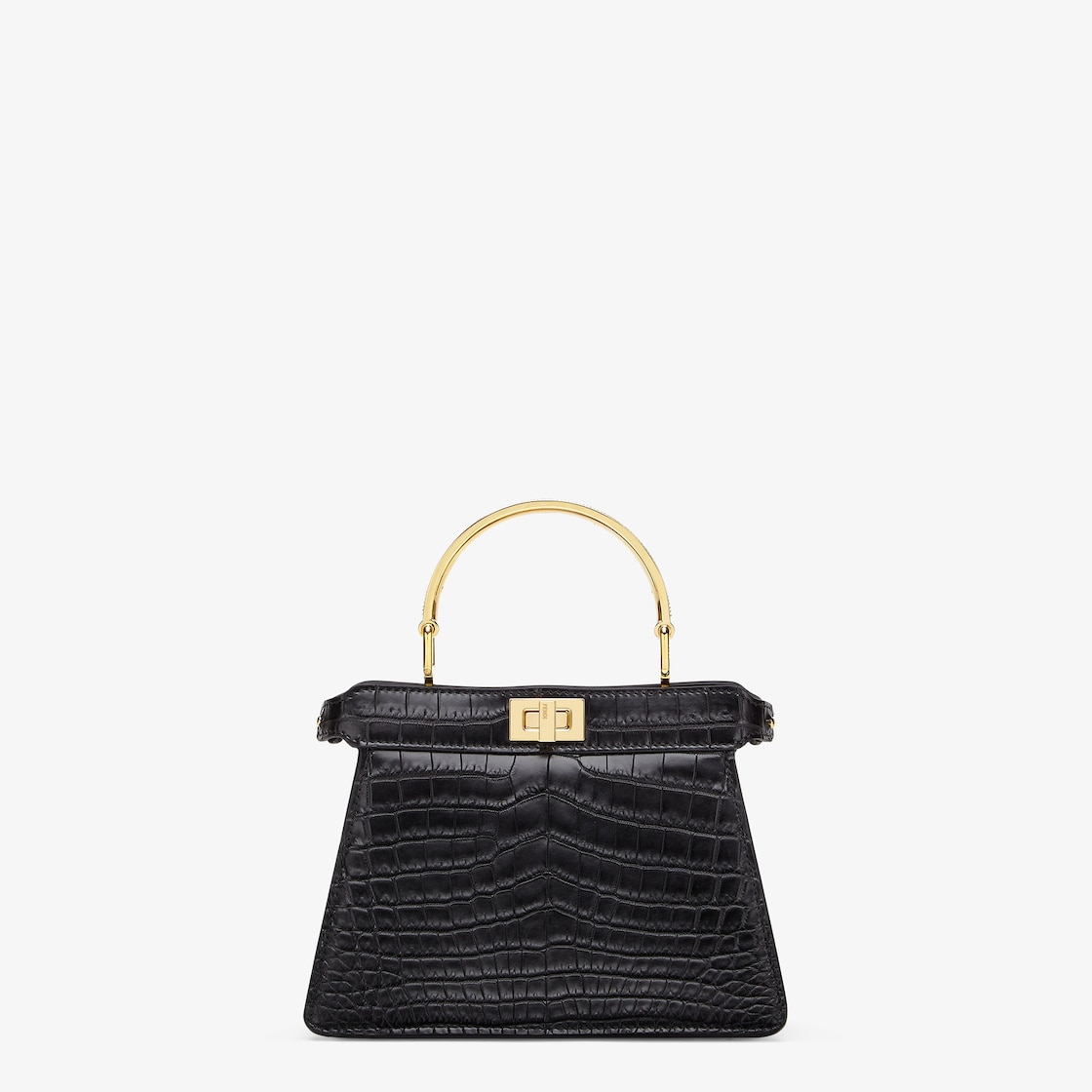 FENDI Peekaboo ISeeU Petite Black crocodile leather bag - Image 1
